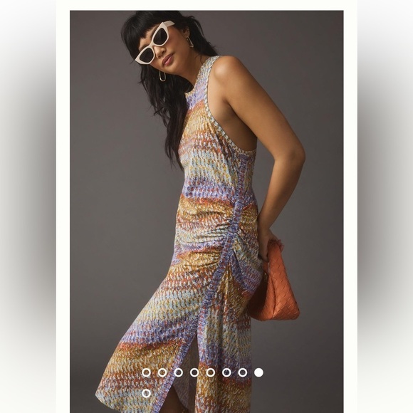 ANTHROPOLOGIE Daily Practice Purple Motiff Treasure Dress size small - Picture 10 of 16